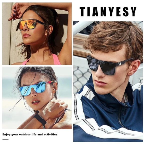 NWT/Tianyesy black/blue Y2K Sunglasses - Picture 1 of 4